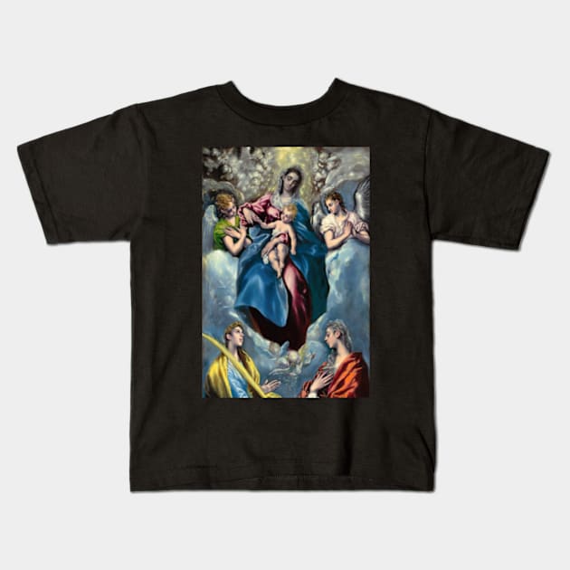 El Greco, Madonna and Child with Saint Martina and Saint Agnes, 1599, Art Print Kids T-Shirt by ZiggyPrint